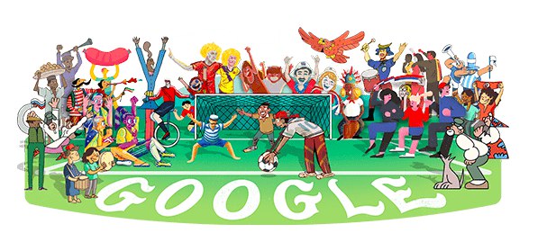 世界杯今天开赛！   #有新的GoogleDoodle