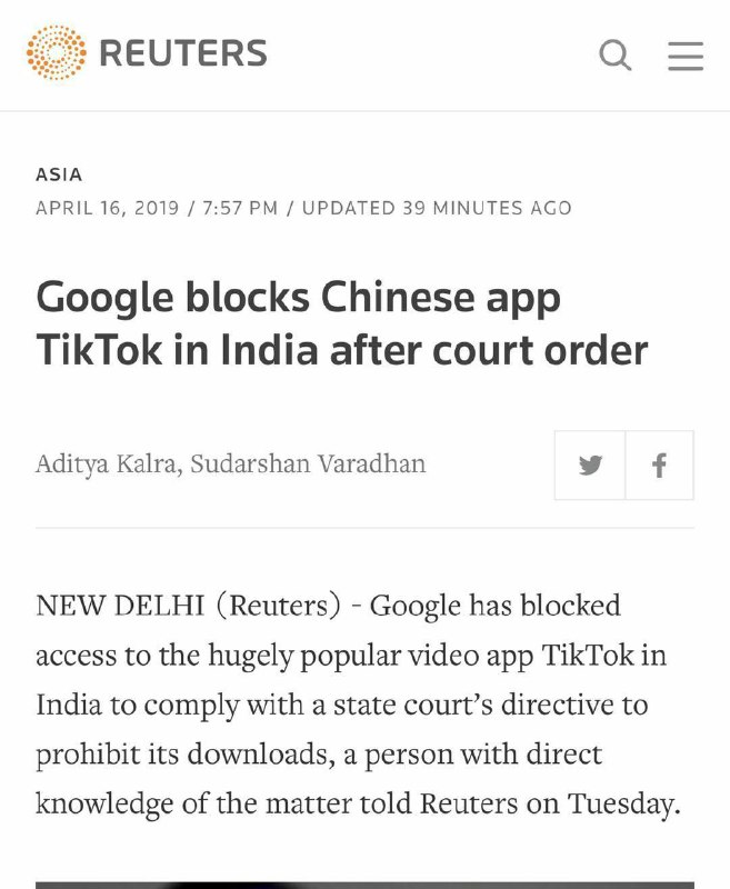 印度google play商店下架了Tiktok，理由是有害青少年身心健康，印度是去年Tiktok增长速度最快的市场，同时也是第一大海外市场，但是在印度这个市场黑洞，大家投入回报显然是不成正比的