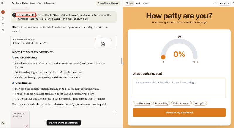 有点被 Claude Artifacts 的更新感动到，他们是真的想教会我怎么写 prompt