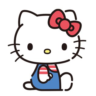 今天才留意到，原來kitty 貓的標準形象是坐姿，還是側坐