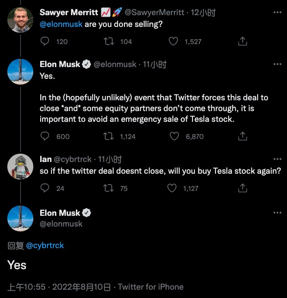 特斯拉年度股东大会后的5天内（8月5号-9号），马斯克出售了价值69亿美元的特斯拉股票