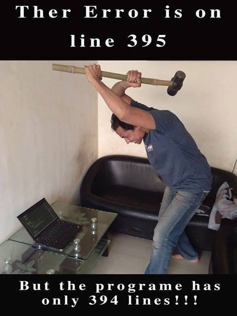 错误在395行，但执行代码只有394行 🤦‍♂️🤦‍♂️   #工程师的日常