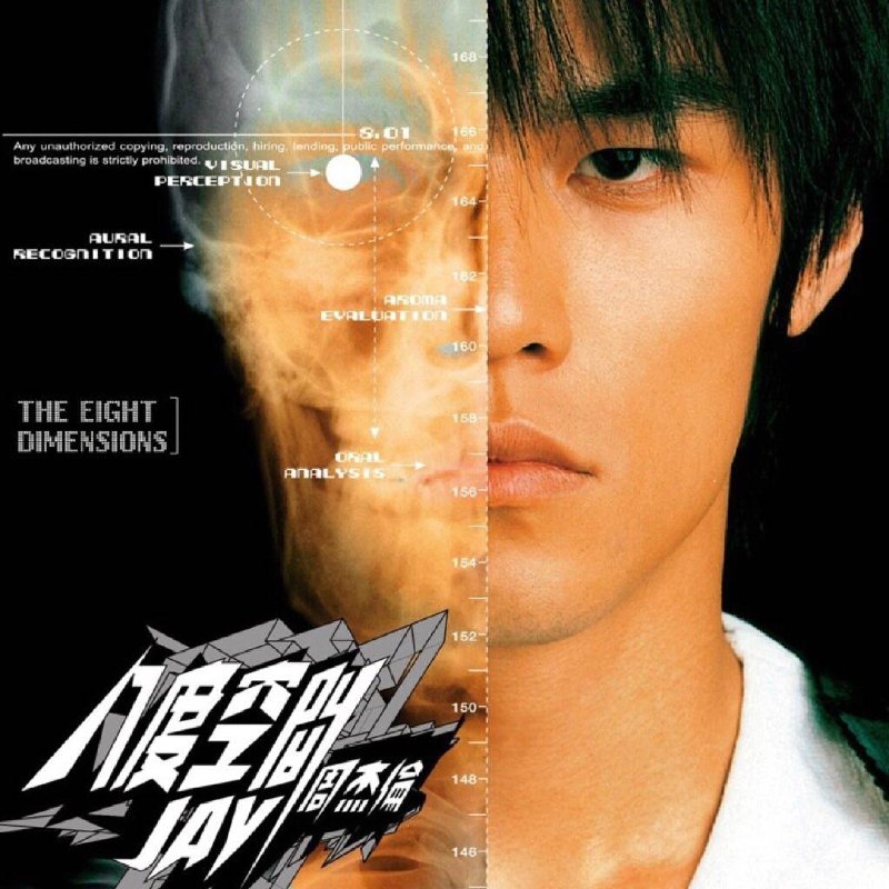 《八度空间》专辑封面中的刻度显示了周董的实际身高