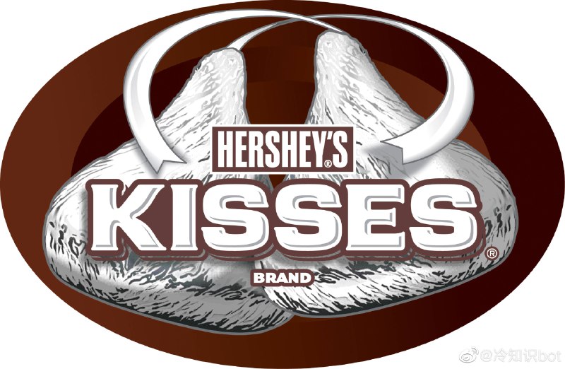 KISSES好时之吻，仔细看，“K”和“I”的中间藏着一个巧克力