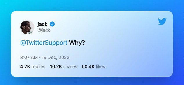 Twitter 在个人资料里禁止了其他社交产品的外链（Facebook、Instagram 等等），如果加了会导致你号没了，Jack 直接人傻了哈哈哈哈