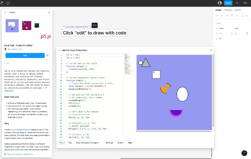 Figma的Widget又多了好多有趣的东西啊！！有Excalidraw可以手绘原型或涂鸦（图1）有很多各式各样的to do任务单（图2）有很多好玩的小游戏（图3）还可以在里面coding（图4）还可以写更新日志（图5）以及一些可可爱爱的小标记（图6）甚至可以贴入推特动态（图7）另外还发现了个统计评分的小工具（图8）在哪里找到Widget呢？只要在顶部的工具栏里找到图9所示的这个按钮，然后再选择“Widgets”就可以啦