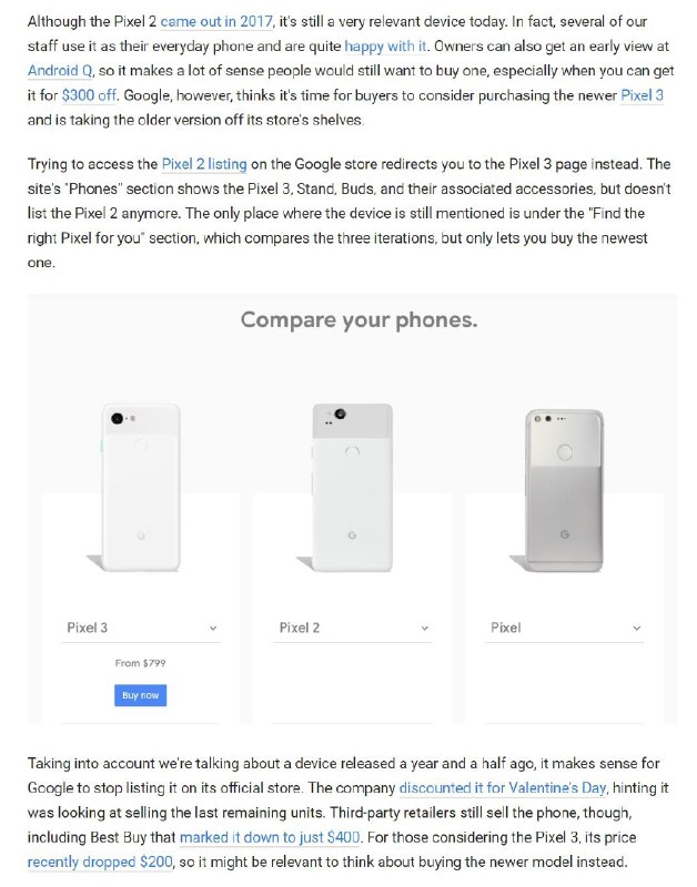 来自外网的消息，Google似乎停售了Pixel 2系列的产品