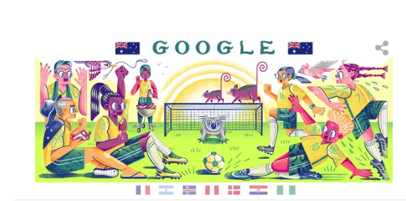 google给今天出场的六只队伍都做了涂鸦，每刷新一下换一支队伍   #有新的GoogleDoodle