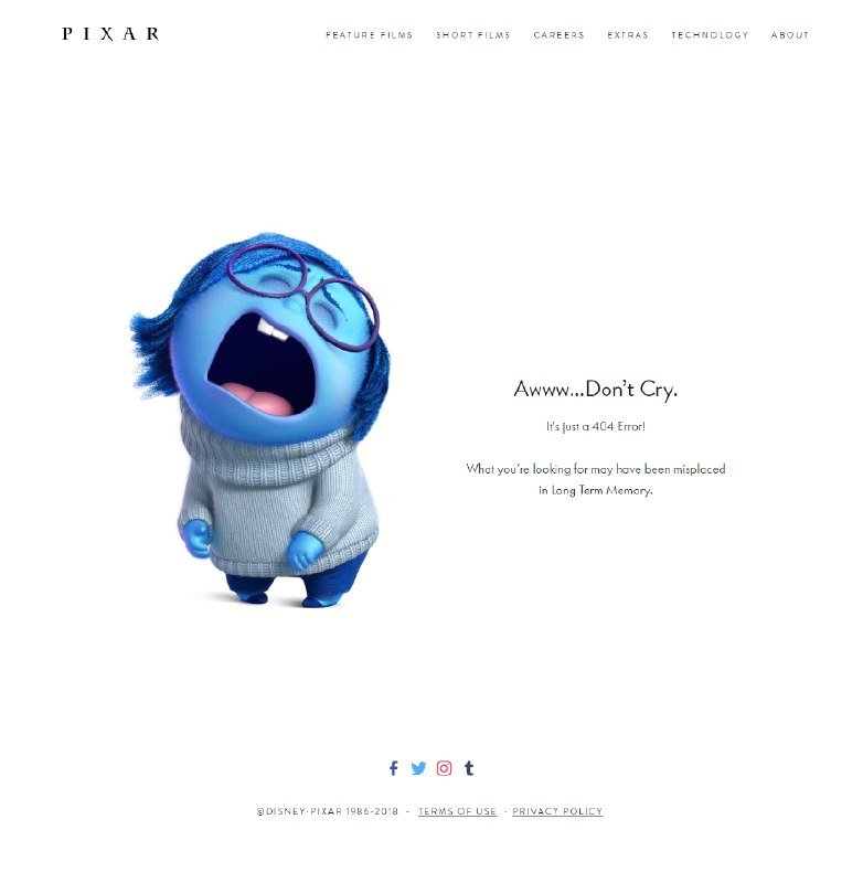 意外发现皮克斯 404 页面，牵强地撒了一波情怀