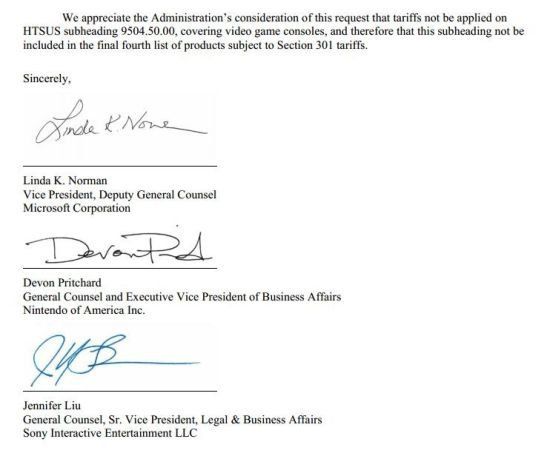 【#索尼任天堂微软联合声明#反对美国向中国生产的游戏机征收25%关税】微软、索尼、任天堂发表联合声明