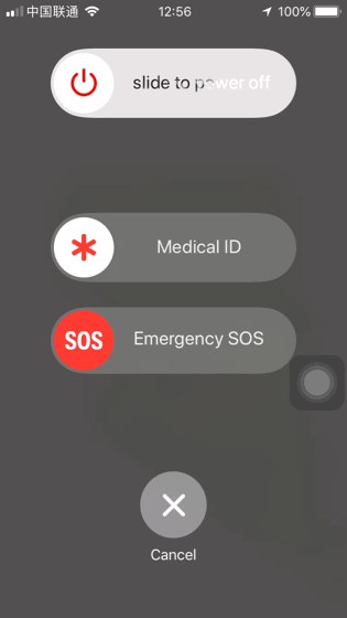 iOS 11 的 SOS 模式里三个滑块的动画效果都不一样