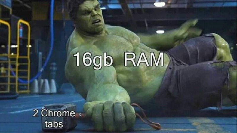 16G RAM 打开 2 Chrome tabs  😂😂   #工程师的日常