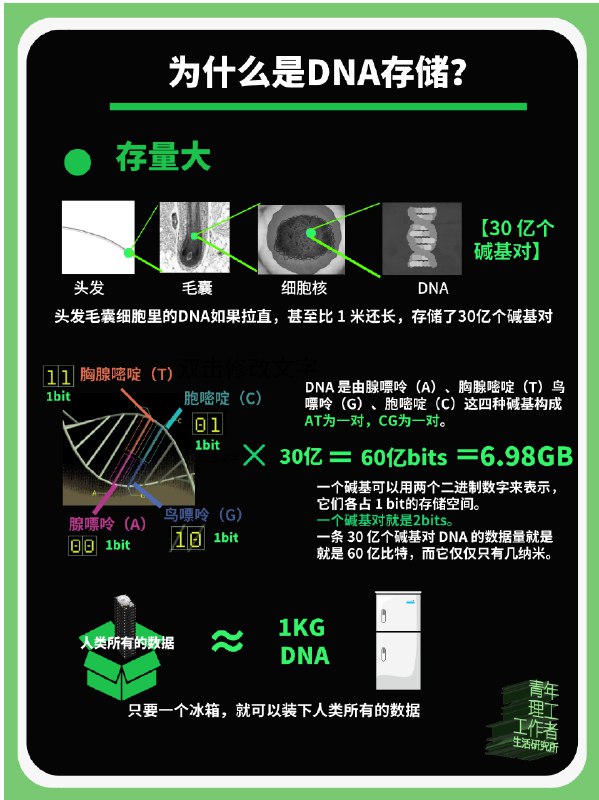 面对越来越难满足的存储需求，科学家们将目光转向DNA