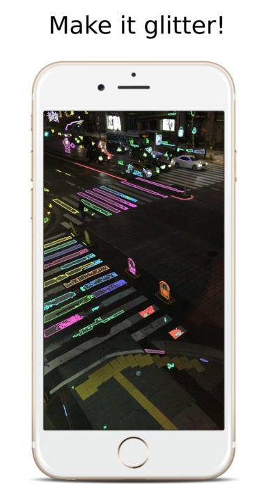 電飾カメラ（￥6→免费）夜晚中的霓虹灯总能帮死气沉沉的夜色带来一些不一样的变化，而《 电饰カメラ 》正是一款霓虹灯效果后制限免软体，能够让使用者的照片转变为具有霓虹灯效的影片，在视觉上产生奇妙的变化