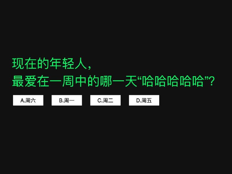 猜猜看，一周到周日，年轻人最爱在哪天里发“哈哈哈哈哈哈”🤓？ #无用但有趣的冷知识